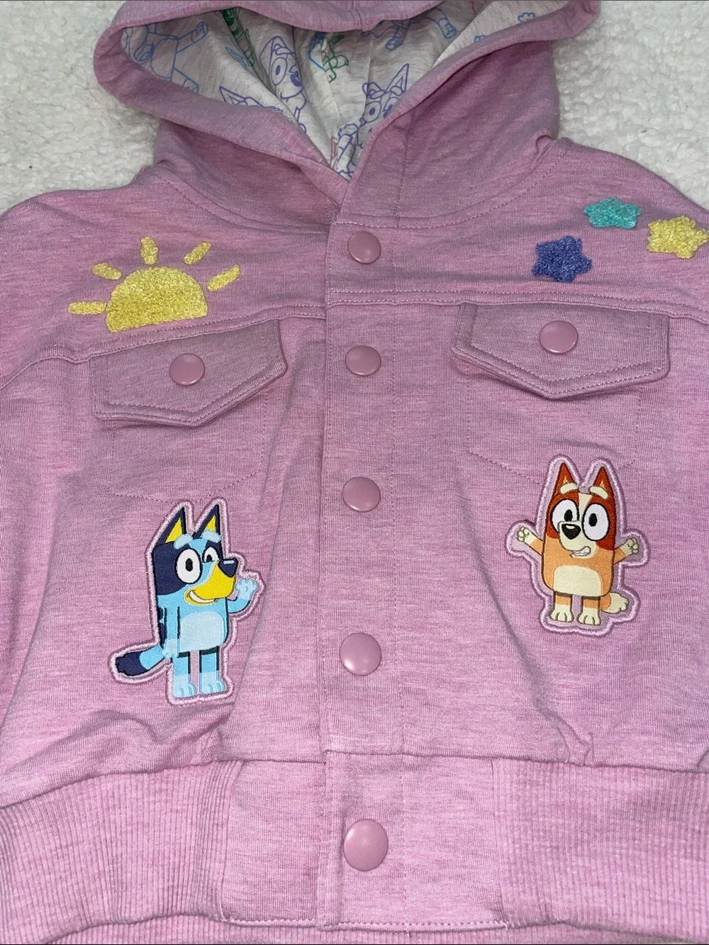 Little Sleepies Pink Bluey Trucker Jacket